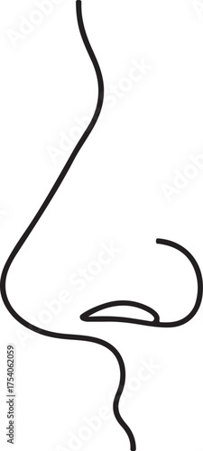 nose silhouette on white background