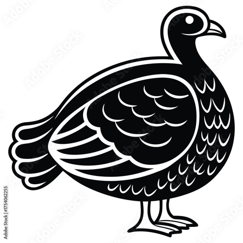 A black silhouette of a roasted turkey