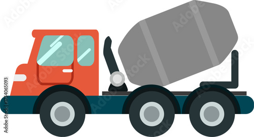 Cement Mixer Truck Vector Illustration