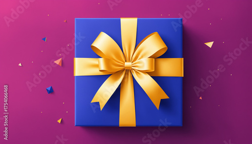 a classic blue gift box wra...