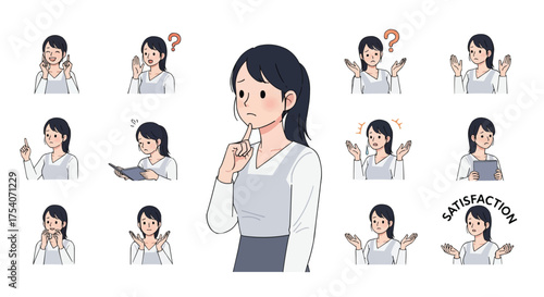 40代女性の様々な表情バリエーションセット