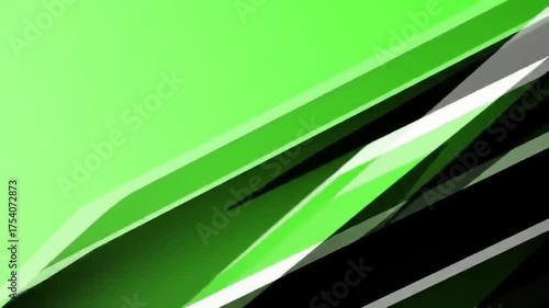 Abstract vibrant lime green and black background with sharp diagonal stripes and geometric shapes