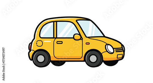 斜め前から見た自動車のシンプルなベクターアイコンイラスト素材