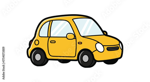 斜め前から見た自動車のシンプルなベクターアイコンイラスト素材