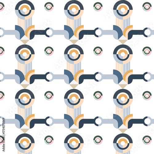 Seamless pattern vector illustration of social network icons, symbols, and concepts for technology, communication, and web design