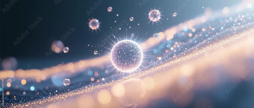 This abstract blue background evokes a fantasy of the universe with plasma light surrounding a sphere like the Earth or a distant planet