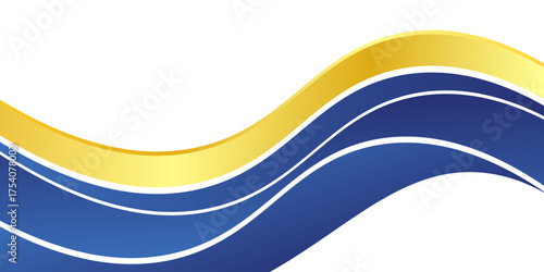 Elegant blue and Gold curve Header element background for business Professional decoration