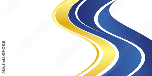 Elegant blue and Gold curve Header element background for business Professional decoration