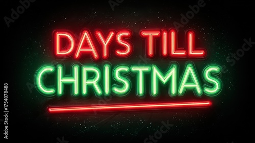 Countdown to christmas days till christmas neon sign holiday
