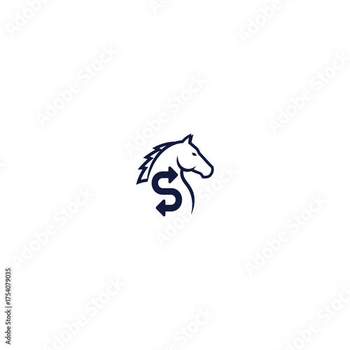 Horse head silhouette with "S" formed by arrows