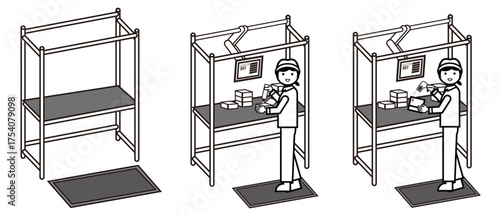 Woman working at a workbench