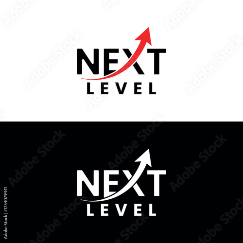 Next Level Business Logo Vector Conceptual Design Representing Career Growth, Success, and Performance Achievement