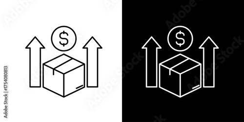 Shipping Costs Icon Rising Expenses for E-commerce Deliveries - Financial Growth Symbol