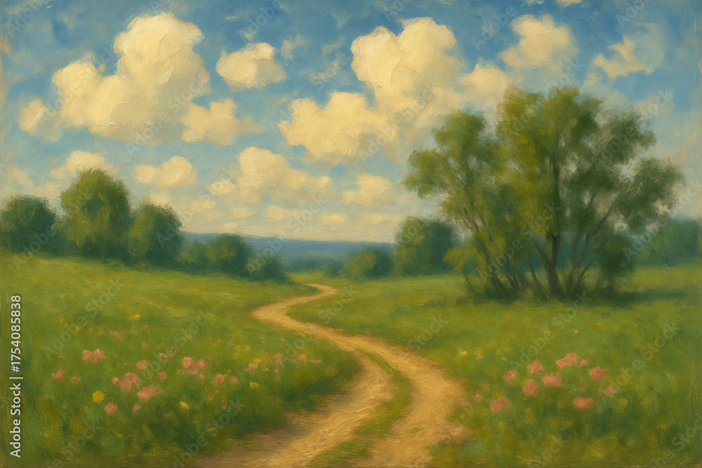 Naklejka premium The Path through the Meadow