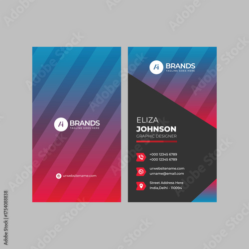 Modern Professional Business Card, Creative And Simple Business Visiting Card, Business Card Design Template 