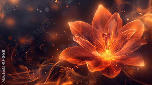 Brightly colored fire flower with vivid hues