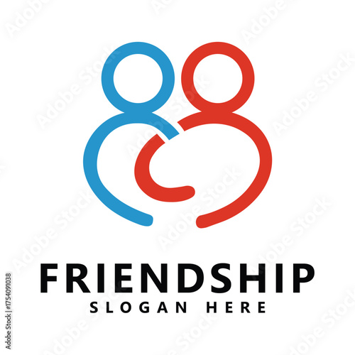Friendship logo template design vector, emblem, design concept, creative symbol, icon