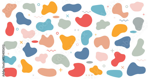 Blob shape organic vector illustration set. Abstract blotch shape. Fluid Blob Geometric Forms.