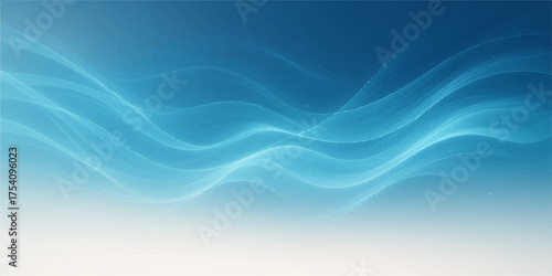 Soft blue wave design with flowing line pattern and futuristic light texture illustration