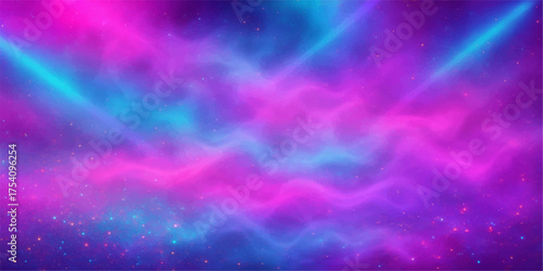 Abstract purple and pink space background with stars and galaxy elements