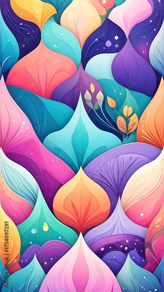 Fototapeta premium Colorful abstract pattern with organic shapes and vibrant hues