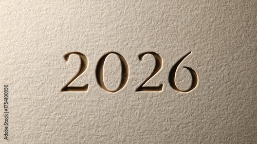 Clean and Modern 2026 Typography on a Minimal Background: New Year, Goals, and Future Planning Concept