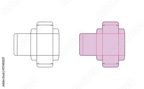 Box template and folded packaging design