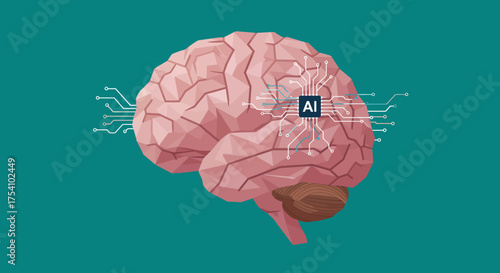 AI in the Brain An Illustration of Artificial Intelligence Integration