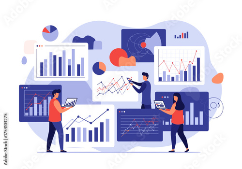Analyzing and visualizing business data with charts and graphs for strategic decision making.