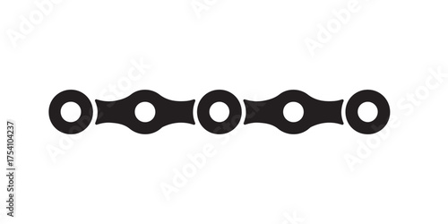 Black bicycle chain isolated on white background