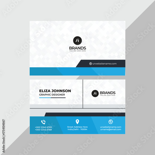 Modern Professional Business Card, Creative And Simple Business Visiting Card, Business Card Design Template 