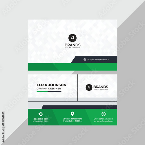 Modern Professional Business Card, Creative And Simple Business Visiting Card, Business Card Design Template 
