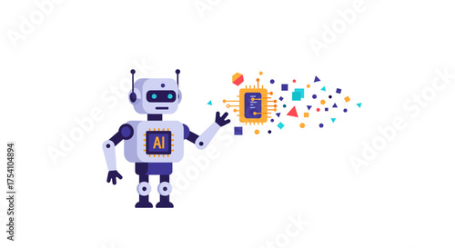 Robotic Intelligence Advanced Technology Robot Holding Microchip for Future Innovation