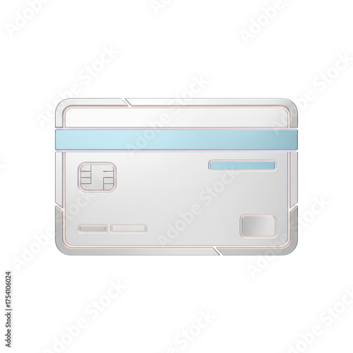 Sleek modern credit card design element for fintech apps and digital payment solutions, perfect for financial illustrations and online banking promotions