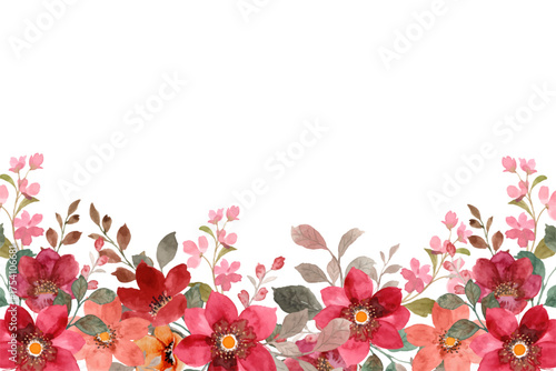 Watercolor flowers background vector for design.