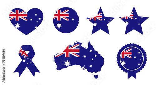 Collection of Australian Flag Icons and Symbols.