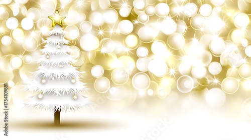 Festive Christmas Tree Amidst Bokeh: A beautifully adorned christmas tree, standing tall against a backdrop of glistening bokeh, evokes a sense of enchantment and holiday cheer.