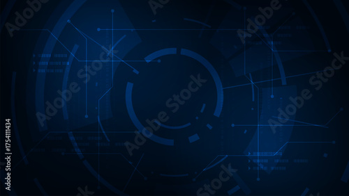 Digital circle hud sci fi technology with line circuit concept adstract light background