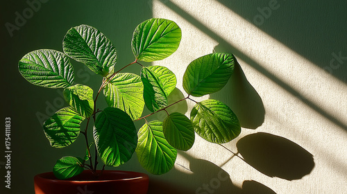 Shadow of a Leaf on White Wall