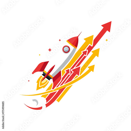 Dynamic Rocket Launch Symbolizing Growth and Progress