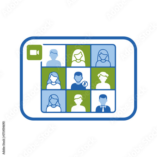 Diverse Group Video Conference Call Screen