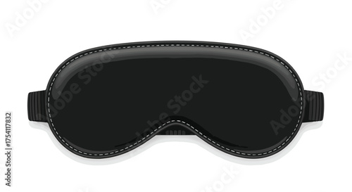 Black sleep mask with elastic straps designed for complete darkness during rest or relaxation offering comfort
