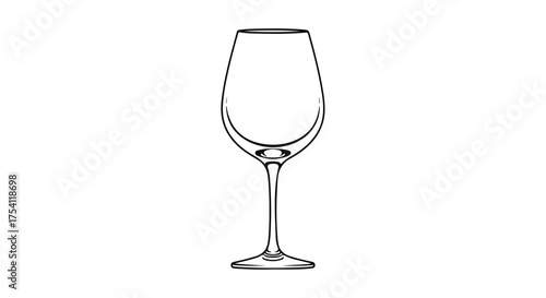 Elegant wine glass silhouette illustration showcasing minimalist design and fluid lines offering versatility for various artistic endeavors