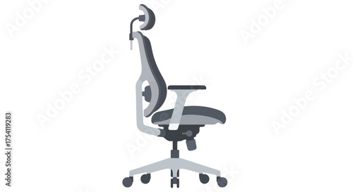 Ergonomic office chair illustration showcasing adjustable lumbar support and breathable mesh design for optimal posture and comfort during prolonged