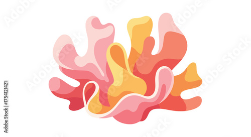 Abstract Coral Illustration in Warm Tones for Creative Design Projects and Presentations