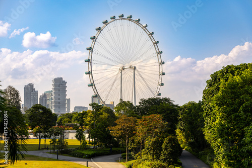 Singapore Flyer, Urban park Gardens by the Bay, adjacent to the Marina Reservoir, Singapore