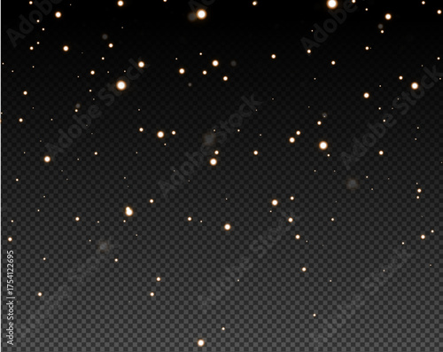 Gold, star, light, luxury, glitter blend in a festive Overlay PNG. Sparkle, shine, and glow with falling magic dust and shimmering particles. Elegant PNG on transparent background for Christmas