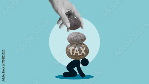Fotografi High burden of taxation, financial pressure, economic stress and difficulties