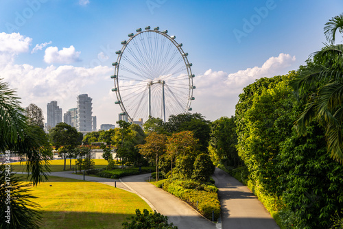 Photography Singapore Flyer, Urban park Gardens by the Bay, adjacent to the Marina Reservoir