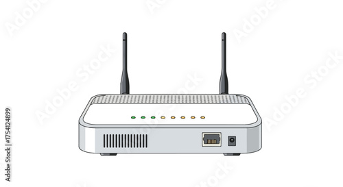 Sleek Wireless Router Illustration for Modern Connectivity Networks and Internet Access Solutions